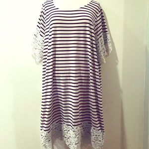 Tommy Hilfiger Striped Lace Tunic Dress